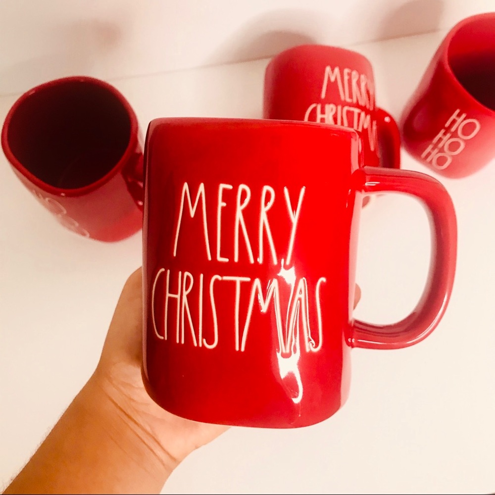 Rae Dunn Red Mug Set - Ho Ho Ho Merry Christmas